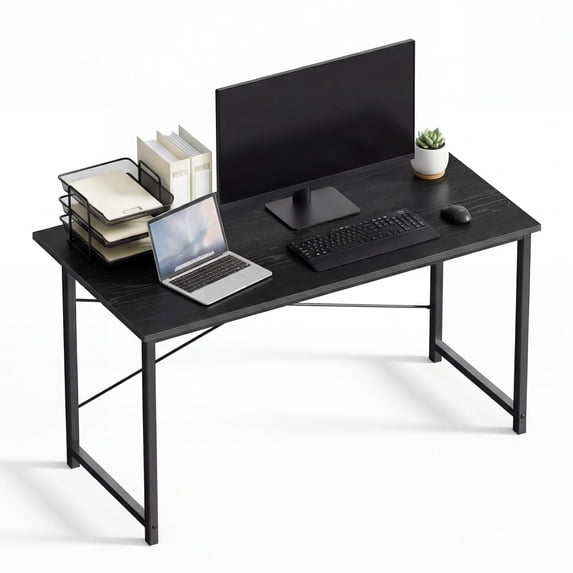 CONCETTA, Computer Desk, 55in, Small Spaces Modern Style Black ...