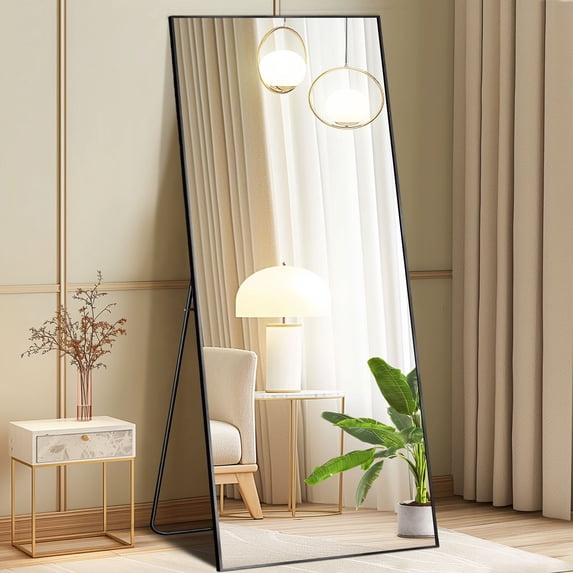 CONCETTA 56"x15" Arched Full Length Mirror, Full Body Standing Mirror Floor Mirrors, Gold