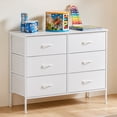 thumbnail image 1 of CONCETTA 6 Fabric Drawers, Dresser for Bedroom Chest of Dresser TV Stand for Living Room, Nightstand for Bed, White, 1 of 9
