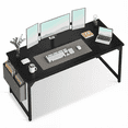 thumbnail image 1 of CONCETTA 63 Inch Computer Writing Desk with Storage Bag, Steel Frame for Home Office Study, Black, 1 of 8