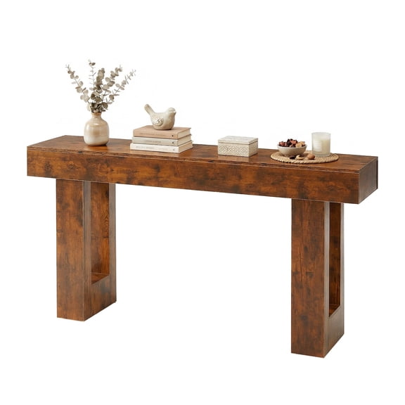 CONCETTA 63-inch Long Console Table, Wooden Farmhouse Sofa Table Behind Couch, Entryway for Hallway, Living Room, Brown