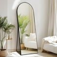 thumbnail image 1 of CONCETTA 64"x21" High-Quality Arched Full Length Mirror, Aluminum Alloy Frame Ensures Stability, Standing Design for Bedroom, Black, 1 of 7