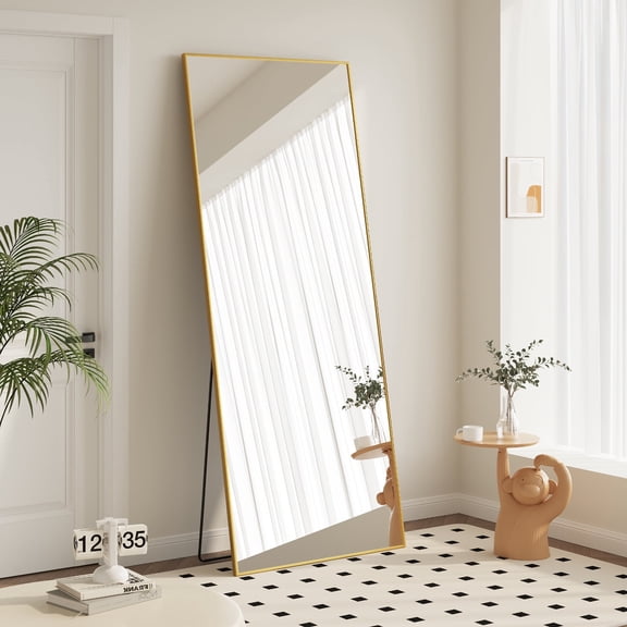 CONCETTA 68"x26" Rectangle Full Length Mirror, Full Body Standing Mirror Floor Mirrors, Gold