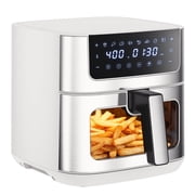 SHOUFTW 6QT TurboBlaze 9-in-1 Air Fryer, Ceramic Coating, 90°–450°F, Air Fry, Roast, Bake, Broil, Dehydrate, Reheat, Keep Warm,White