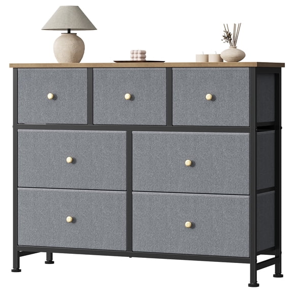 CONCETTA 7-Drawer Fabric Dresser Storage Chest for Bedroom, Closet, Storage Furniture for Adults, Blue