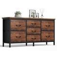 thumbnail image 1 of CONCETTA 7 Drawer Storage TV Dresser, Metal Frames Resist Deformation, Adjustable Feet Prevent Tipping, Accommodates TV Up to 55 inch, Suitable for Living Room, Rust Brown, 1 of 9