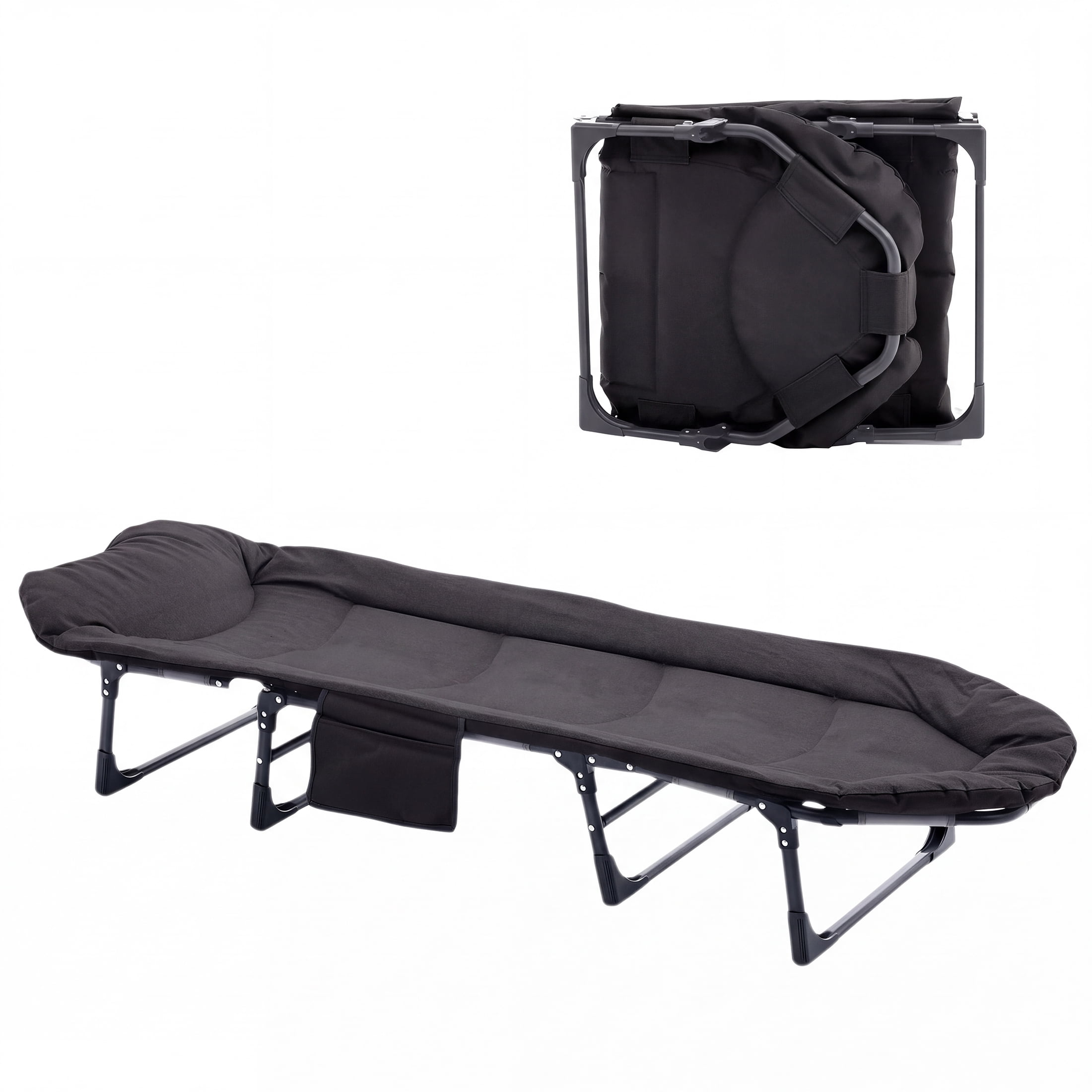 CONCETTA 71 Inch Camping Cot Extra Wide, Heavy-Duty Oxford Fabric