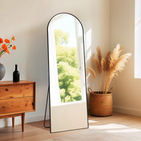 CONCETTA 71"x28" Arched Full Length Mirror, Full Body Standing Mirror Floor Mirrors,Black