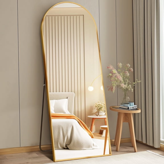 CONCETTA 71"x30" Arched Full Length Mirror, Full Body Standing Mirror Floor Mirrors,Gold