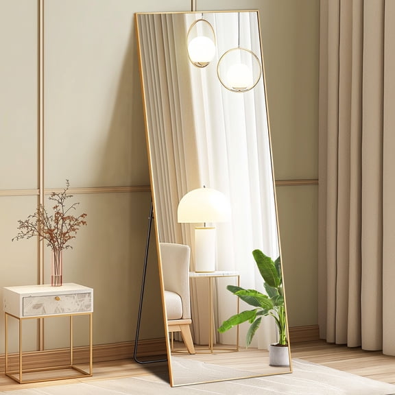 CONCETTA 71"x30" Rectangle Full Length Mirror, Full Body Standing Mirror Floor Mirrors,Gold