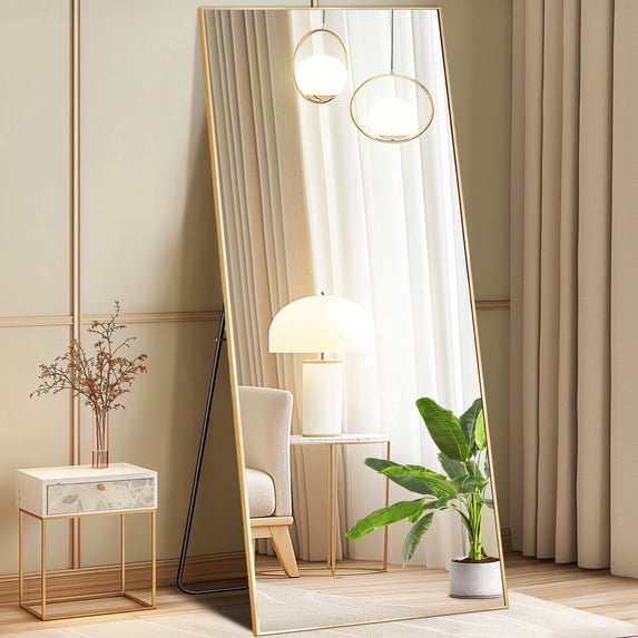 CONCETTA 71"x32" Rectangle Full Length Mirror, Full Body Standing Mirror Floor Mirrors,Gold