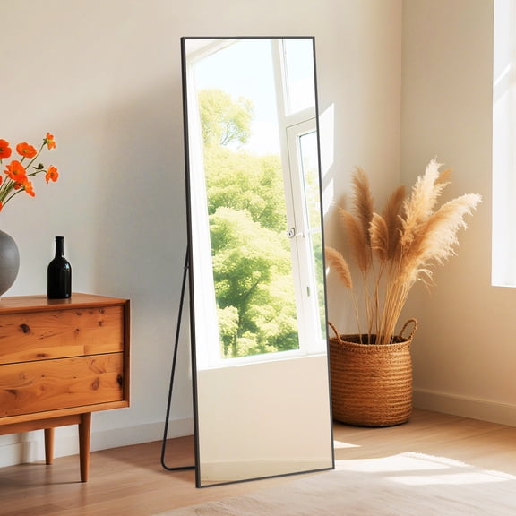 CONCETTA 76"x34" Rectangle Full Length Mirror, Full Body Standing Mirror Floor Mirrors,Black