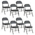 thumbnail image 1 of CONCETTA 8 Pack Sturdy Metal Folding Chair, PU Leather Metal Frame, Water-Resistant - Ideal for Meetings, Weddings, and Gatherings, Black, 1 of 9