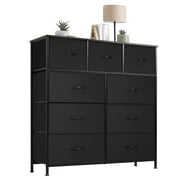 CONCETTA 9-Drawer Fabric Dresser Storage Chest for Bedroom, Closet, Storage Furniture for Adults, Black