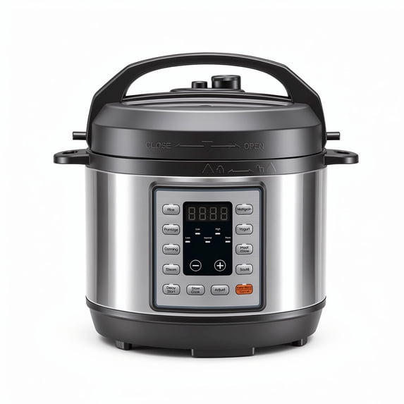 SHOUFTW 3 Quart Electric Pressure Cooker, 9-in-1 Multi Cooker with Slow Cook, Rice, Steam & Sauté, Silver