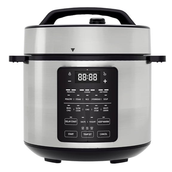 CONCETTA 9-in-1 Electric Pressure Cooker, Slow Cook, Rice, Steam, Sauté, Yogurt & Warm Functions, Recipe App Included, 3 Quart，Sliver