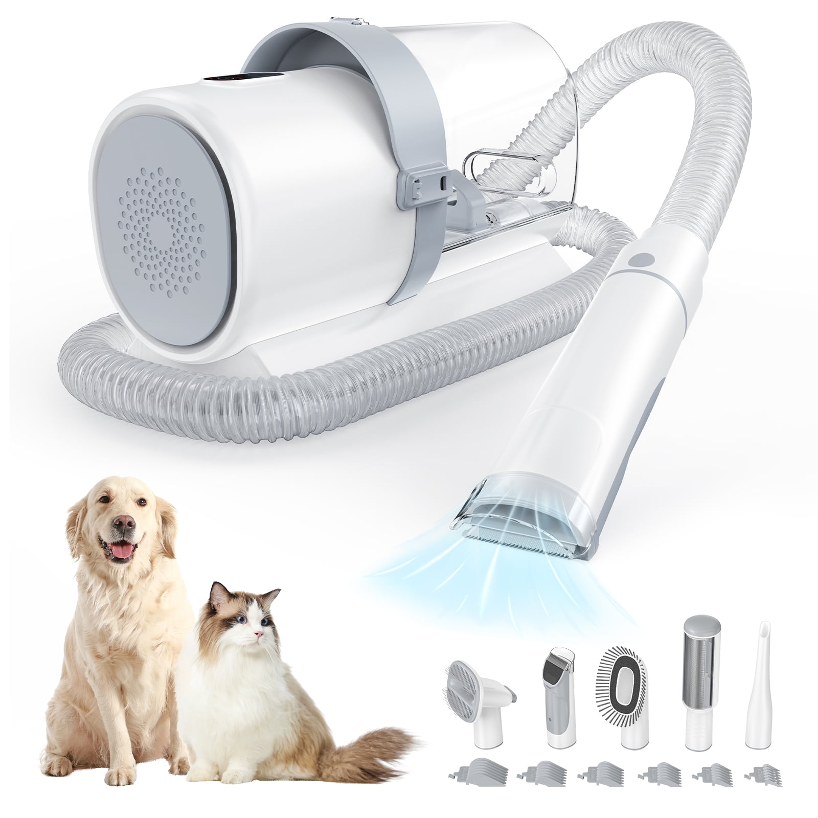 White 2.5L Pet Grooming Vacuum Kit with Cordless Clippers