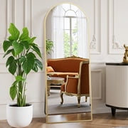 CONCETTA 64x21 Arched Full Length Mirror, Full Body Standing Mirror Floor Mirrors, Gold