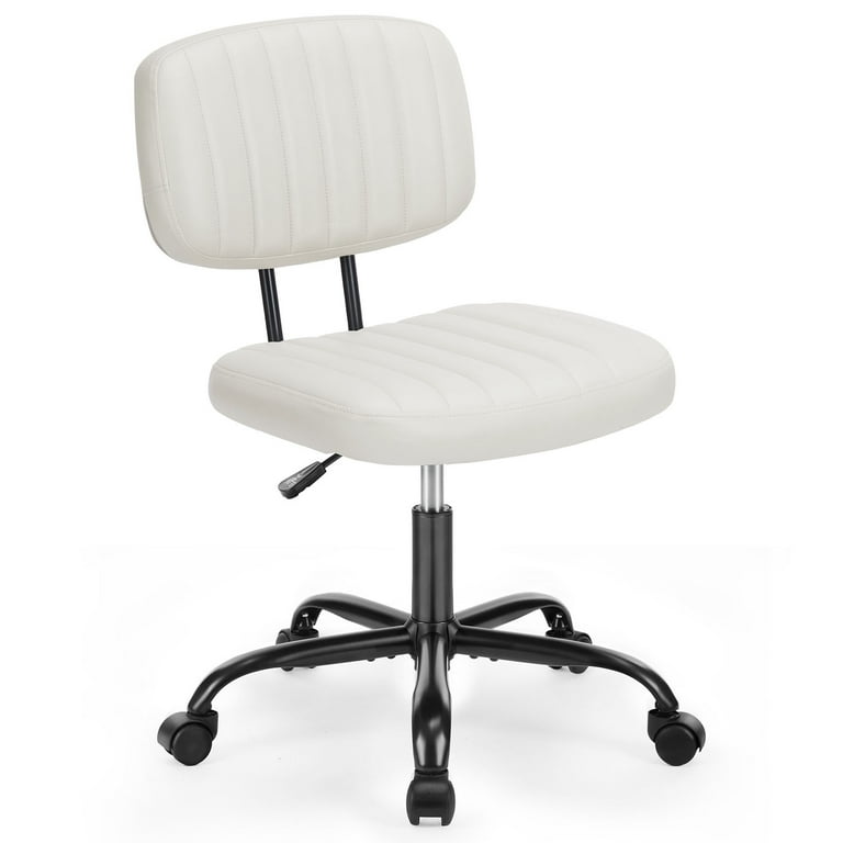 CONCETTA Armless Desk Chair Small Home Office Chair with Wheels and Lumbar Support Adjustable Height Rolling Swivel Computer Task Chair without Arm