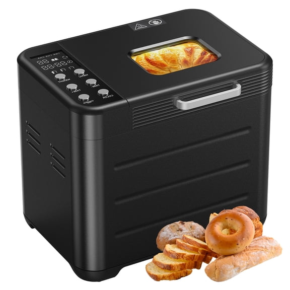 CONCETTA Bread Maker Machine, 20-in-1 Automatic Bread Machine, 2LB Capacity, 12H Delay Timer, Black
