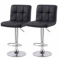 thumbnail image 1 of CONCETTA Bar Stools Set of 2, Adjustable Swivel PU Leather Counter Seats with Back, Black, 1 of 8