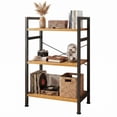 thumbnail image 1 of CONCETTA Bookshelf, 3-Tier Small Industrial Storage Shelf & Shelves, Metal Bookcase for Home Office, Living Room, Wood, 1 of 8