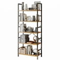 thumbnail image 1 of CONCETTA Bookshelf, 5-Tier Small Industrial Storage Shelf & Shelves, Metal Bookcase for Home Office, Living Room, Wood, 1 of 8