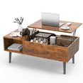 thumbnail image 1 of CONCETTA Coffee Table, Lift Top Small Coffee Table with Adjustable Shelf and Storage Compartment for Apartment, Reception Room, Living Room, Rustic Brown, 1 of 8