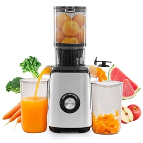 CONCETTA Cold Press Juicer, 4.25" Wide Feed Chute, Slow Juicer for Whole Fruits & Vegetables, High Juice Yield,Sliver