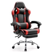 CONCETTA Gaming Chair with Footrest and Lumbar Support, Home Offfice Chair, Computer chair, Black and Red