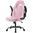 thumbnail image 1 of CONCETTA Computer Gaming Desk Chair - Ergonomic Office Executive Adjustable Swivel Task PU Leather Racing Chair with Flip-up Armrest, Pink White, 1 of 7