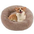 thumbnail image 1 of CONCETTA Cozy Nest Dog Bed – Soft Plush Anti-Anxiety Donut Design, 24 Inch, Machine Washable, Brown, 1 of 6