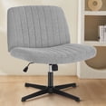 thumbnail image 1 of CONCETTA Cross Chair Legged Office Wide Comfy Desk Seat, No Wheels Armless Computer Task Seating, Swivel Vanity Height Adjustable, 1 of 6