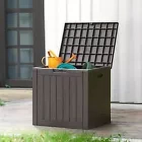 CONCETTA Deck Box with 31 Gallon Capacity Weatherproof Resin Lockable Outdoor Storage，black