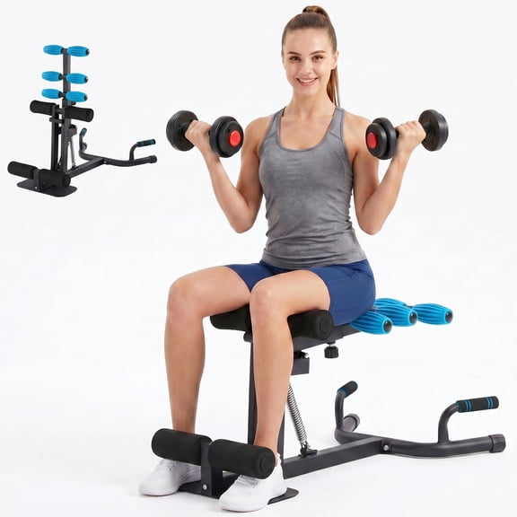 SHOUFTW Deep Squat Machine for Glutes, Legs & Core Strength, Adjustable Home Gym Fitness Equipment, Black & Blue