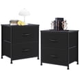 thumbnail image 1 of CONCETTA 2-Drawer Fabric Storage Dresser, Nightstand for Bedroom, Closet, Storage Furniture for Adults, Black, 2-Pack, 1 of 7