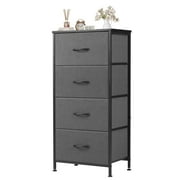 CONCETTA 4-Drawer Fabric Dresser Storage Chest for Bedroom, Closet, Storage Furniture for Adults, Gray