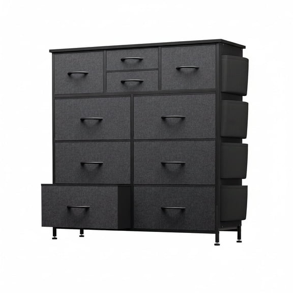CONCETTA Dresser Storage with 10 Drawers,Storage Organizer for Closet, Wood Top for Bedroom, Living Room, Gray