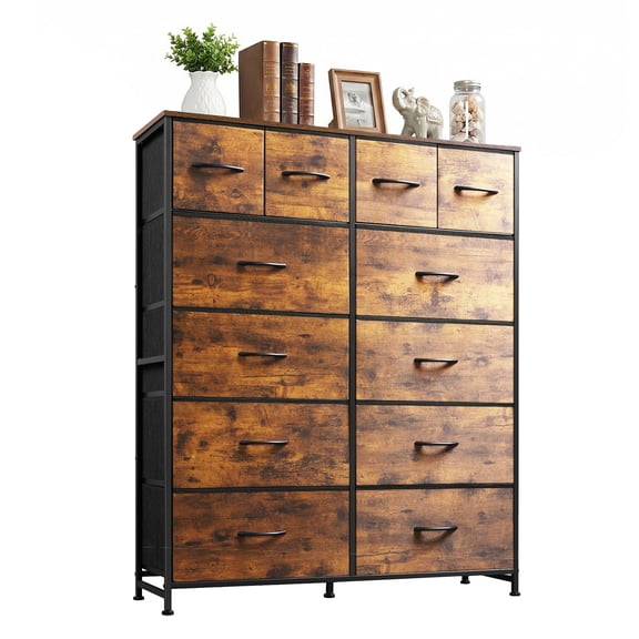 CONCETTA Dresser Storage with 12 Drawers,Structural Stability, Efficient Storage, Iron Frame Structure, Suitable for Home And Office Use, Rust Brown