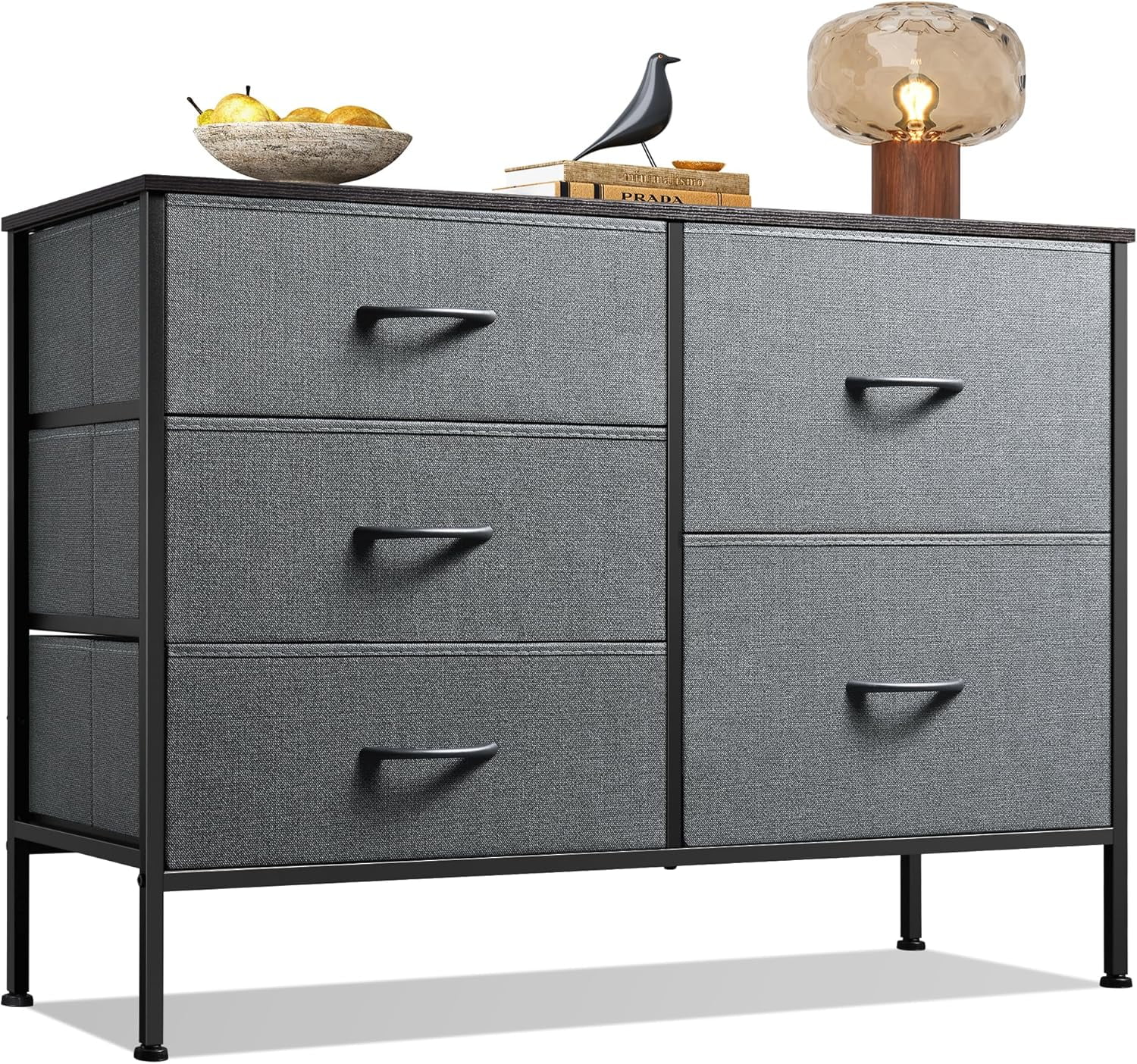 CONCETTA Dresser Storage with 5 Drawers,Storage Organizer for Closet, Suitable for Home and Office Use, Gray
