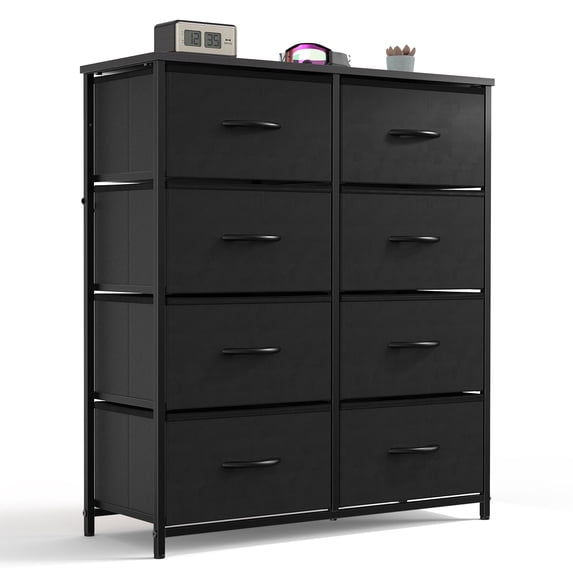 CONCETTA Dresser with 8 Drawers for Bedroom, Closet, Entryway, Black