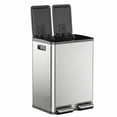 thumbnail image 1 of CONCETTA Dual Compartment 60L Trash Can, 2 x 8 Gallon, Stainless Steel Garbage Bin with Soft-Close Lid,  Removable Inner Buckets, for Kitchen, 1 of 8