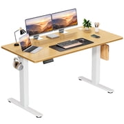 CONCETTA 55x24 inch Electric Standing Desk - Height Adjustable Gaming Workstation for Home Office, Oak