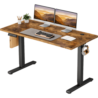 CONCETTA Electric Standing Desk, 55''x24'' Height Adjustable Desk, Home Office Desk with Electric Lift, Sit Stand Desk Workstation for Home Office, Rust