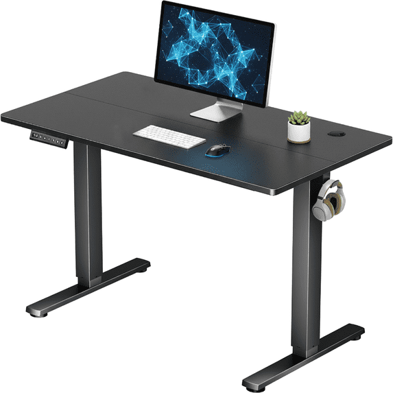CONCETTA Electric Standing Desk, 40''x24'' Height Adjustable Desk, Home Office Desk with Electric Lift, Sit Stand Desk Workstation for Home Office, Black