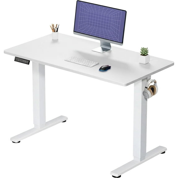 CONCETTA Electric Standing Desk, 40''x24'' Height Adjustable Desk, Home Office Desk with Electric Lift, Sit Stand Desk Workstation for Home Office, White