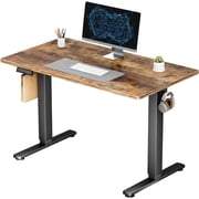 CONCETTA Electric Height Adjustable Desk, 40x24 Ergonomic Sit Stand Workstation, One-Touch Lift Home Office Desk, Rust