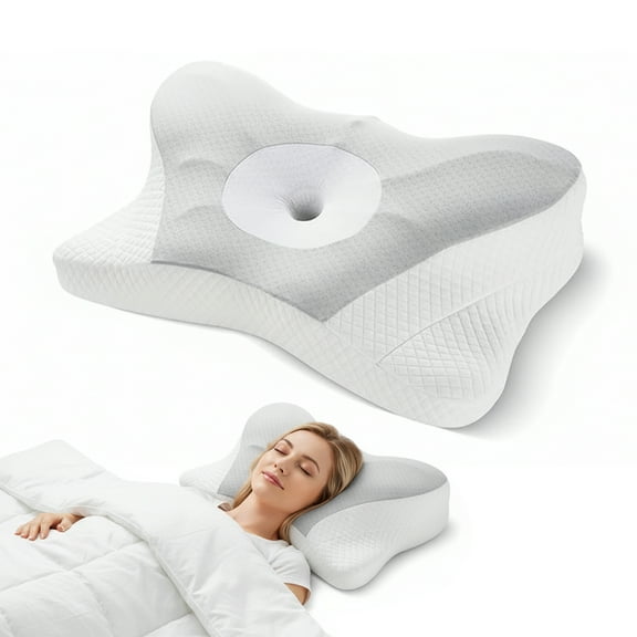 CONCETTA Ergonomic Cervical Pillow Orthopedic Cervical Pillow for Neck Pain Relief, King, Gray