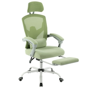 CONCETTA Ergonomic High Back Mesh Office Chair with Footrest and Armrests, Adjustable Lumbar Support, Headrest, and Reclining, Swivel Rolling Desk Chair for Home and Computer Tasks, Green