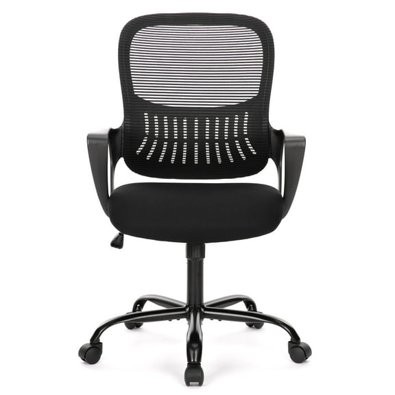 CONCETTA Ergonomic Home Office Desk Chair, Mid-Back Mesh Swivel Chairs with Wheels for Adults, Black